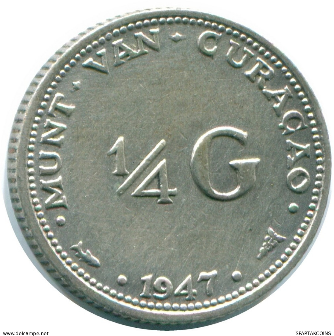 1/4 GULDEN 1947 CURACAO Netherlands SILVER Colonial Coin #NL10762.4.U.A - Curaçao