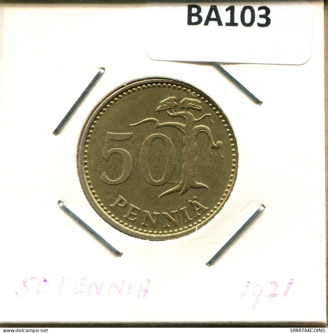 50 PENNIA 1971 FINLAND Coin #BA103.U.A - Finlande