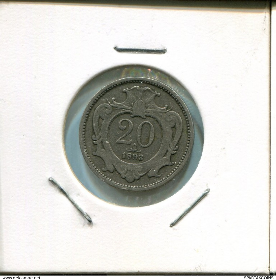 20 HELLER 1893 AUSTRIA Moneda #AN757.E.A - Oostenrijk