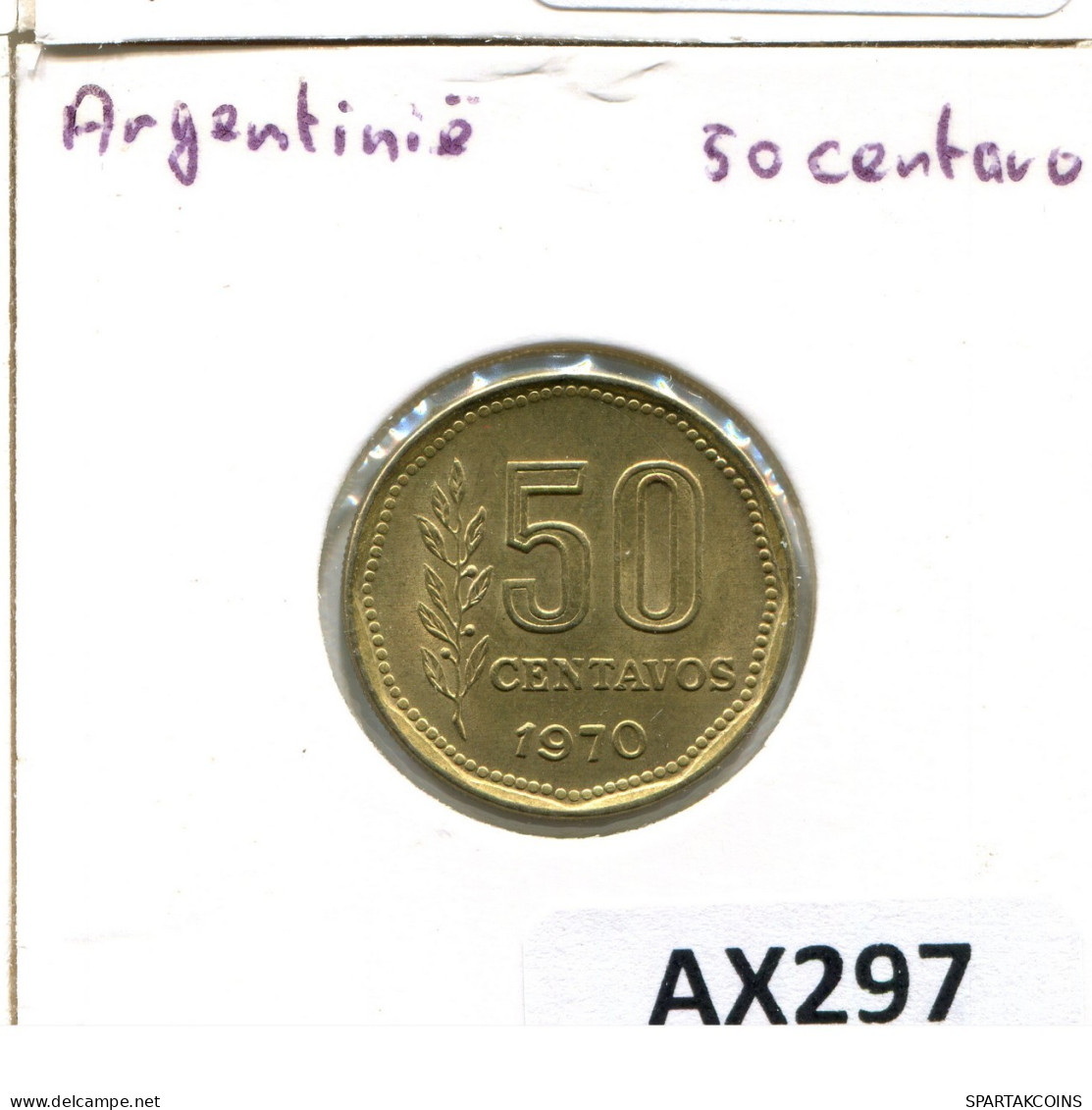 50 CENTAVOS 1970 ARGENTINA Coin #AX297.U.A - Argentina