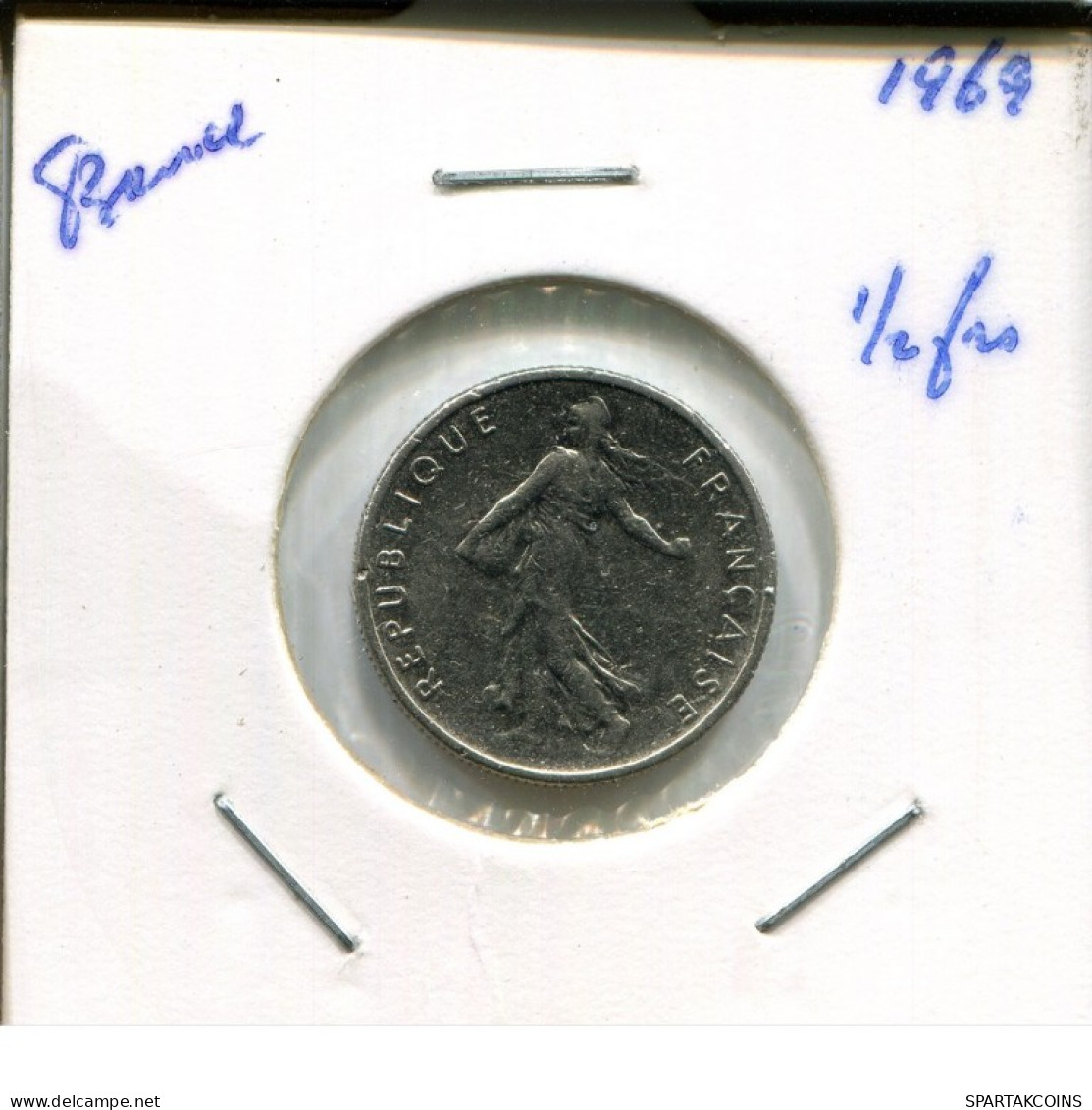 1/2 FRANC 1969 FRANCIA FRANCE Moneda #AN911.E.A - 1/2 Franc
