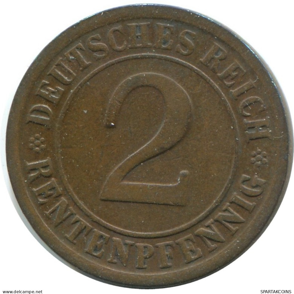 2 RENTENPFENNIG 1924 E DEUTSCHLAND Münze GERMANY #AE274.D.A - 2 Renten- & 2 Reichspfennig