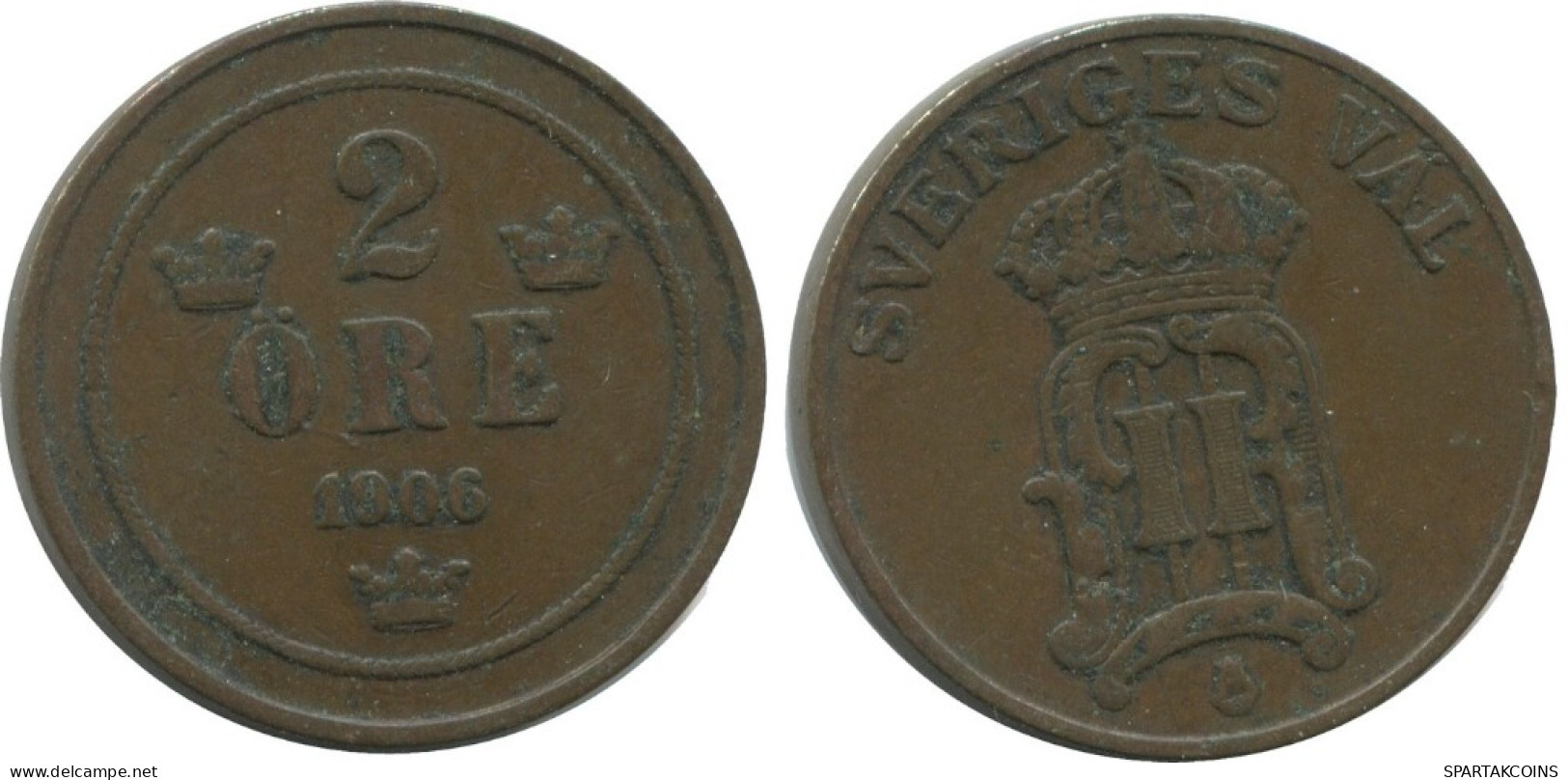 2 ORE 1906 SUECIA SWEDEN Moneda #AC939.2.E.A - Sweden