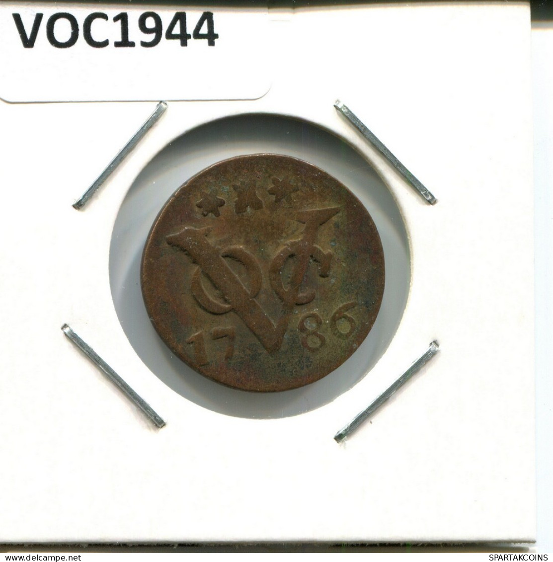 1786 ZEALAND VOC DUIT NEERLANDÉS NETHERLANDS Colonial Moneda #VOC1944.10.E.A - Indie Olandesi
