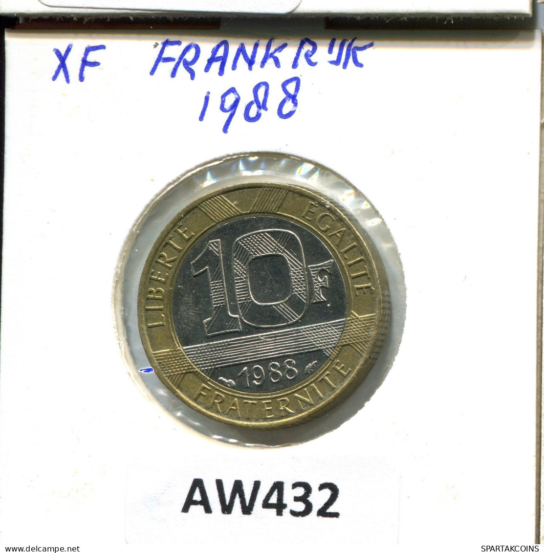 10 FRANCS 1988 FRANCE Pièce BIMETALLIC #AW432.F.A - 10 Francs