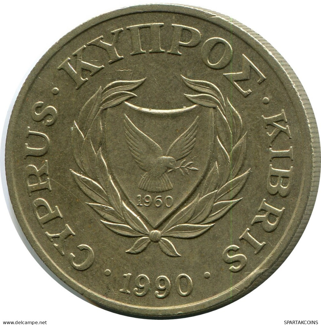 20 CENTS 1990 CHIPRE CYPRUS Moneda #AP290.E.A - Zypern