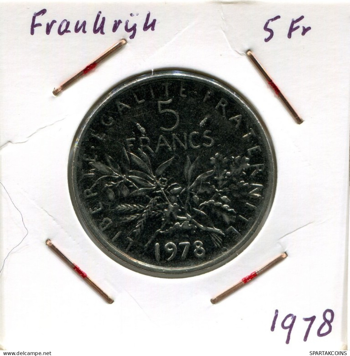 5 FRANCS 1978 FRANKREICH FRANCE Französisch Münze #AM636.D.A - 5 Francs