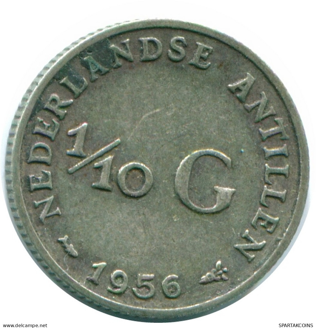 1/10 GULDEN 1956 NIEDERLÄNDISCHE ANTILLEN SILBER Koloniale Münze #NL12111.3.D.A - Antilles Néerlandaises