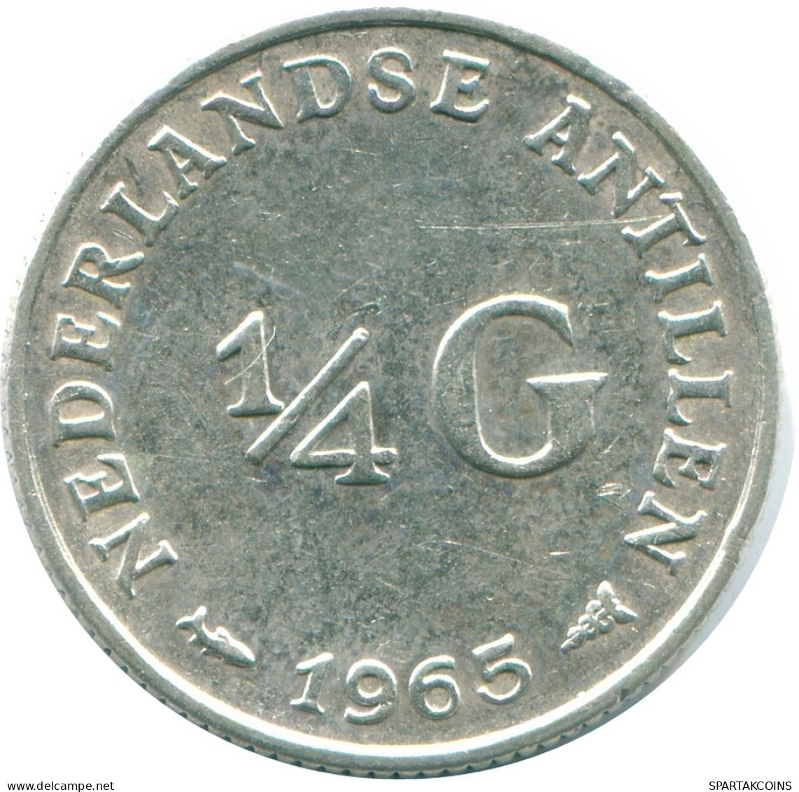 1/4 GULDEN 1965 NIEDERLÄNDISCHE ANTILLEN SILBER Koloniale Münze #NL11285.4.D.A - Antilles Néerlandaises