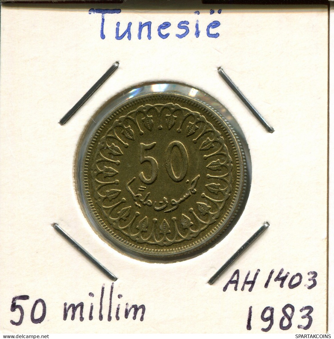 50 MILLIMES 1983 TÚNEZ TUNISIA Moneda #AP826.2.E.A - Túnez