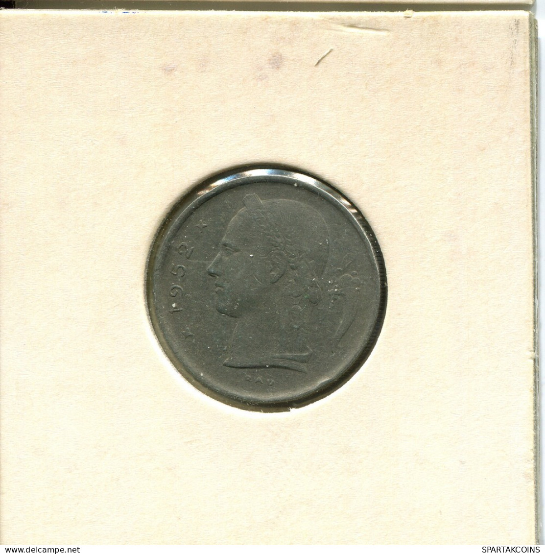 1 FRANC 1952 DUTCH Text BÉLGICA BELGIUM Moneda #AT997.E.A - 1 Franc