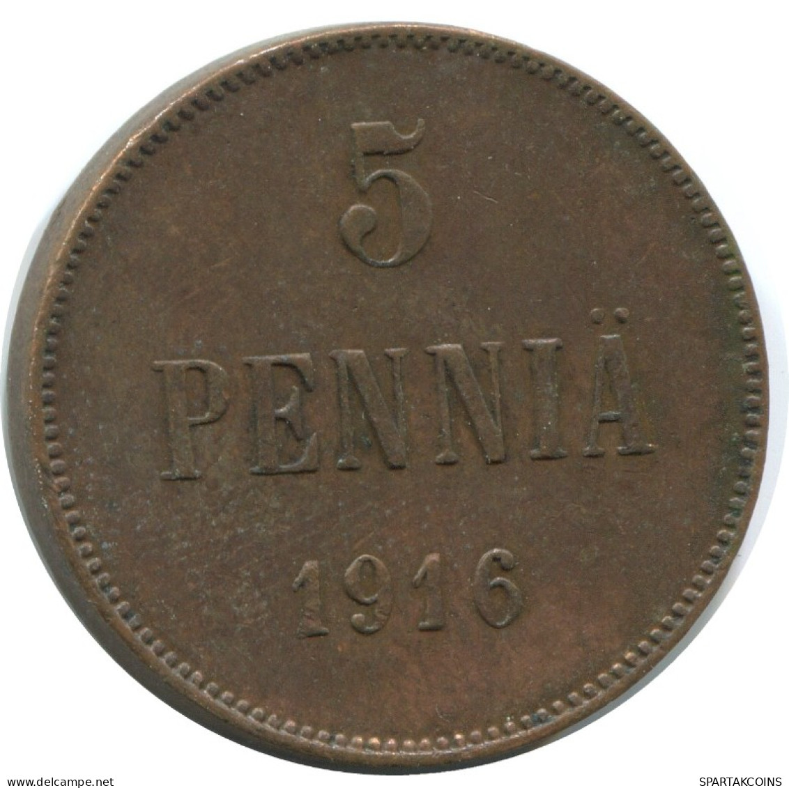 5 PENNIA 1916 FINLANDIA FINLAND Moneda RUSIA RUSSIA EMPIRE #AB254.5.E.A - Finlandia