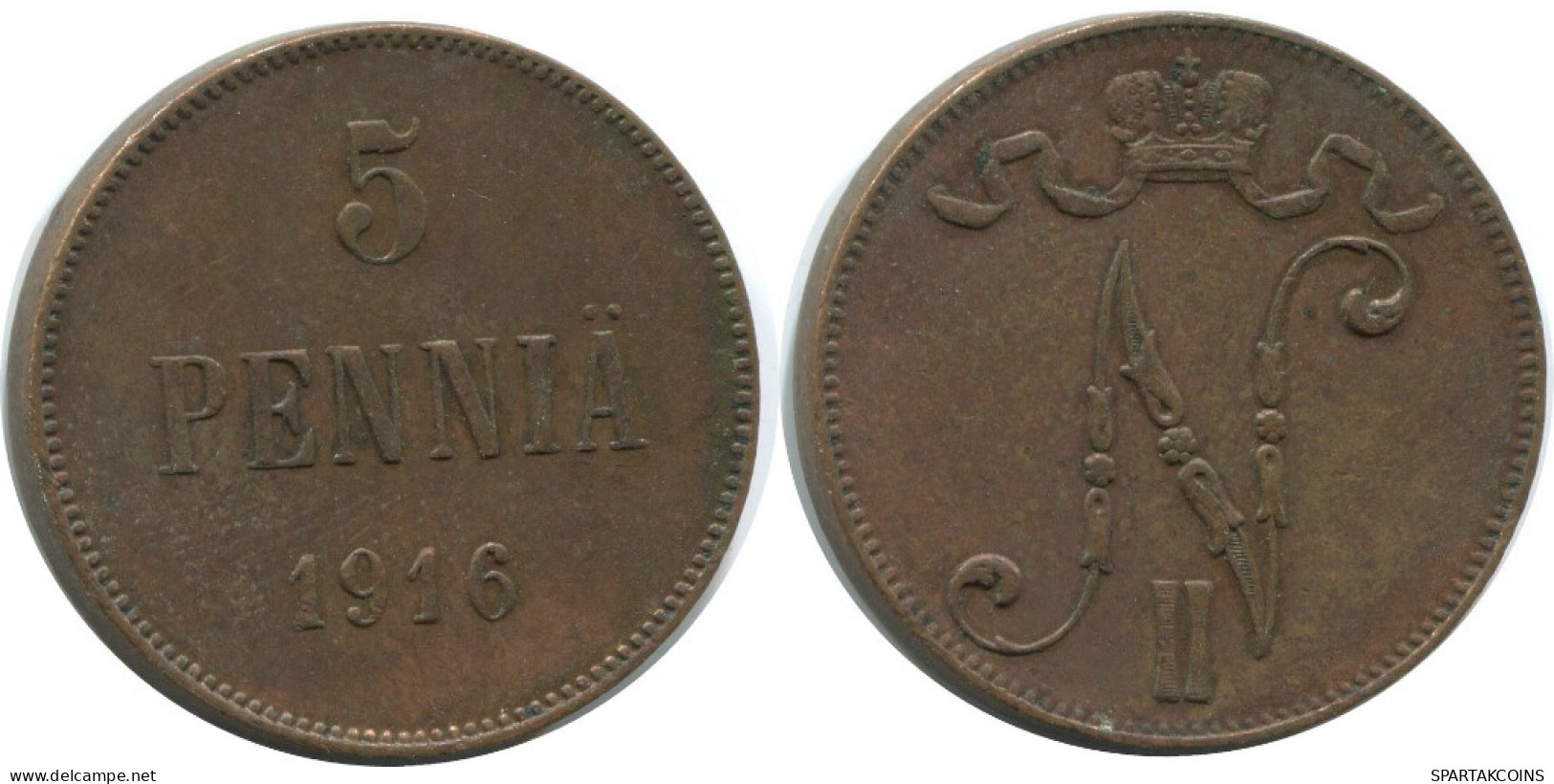 5 PENNIA 1916 FINLANDIA FINLAND Moneda RUSIA RUSSIA EMPIRE #AB254.5.E.A - Finlandia