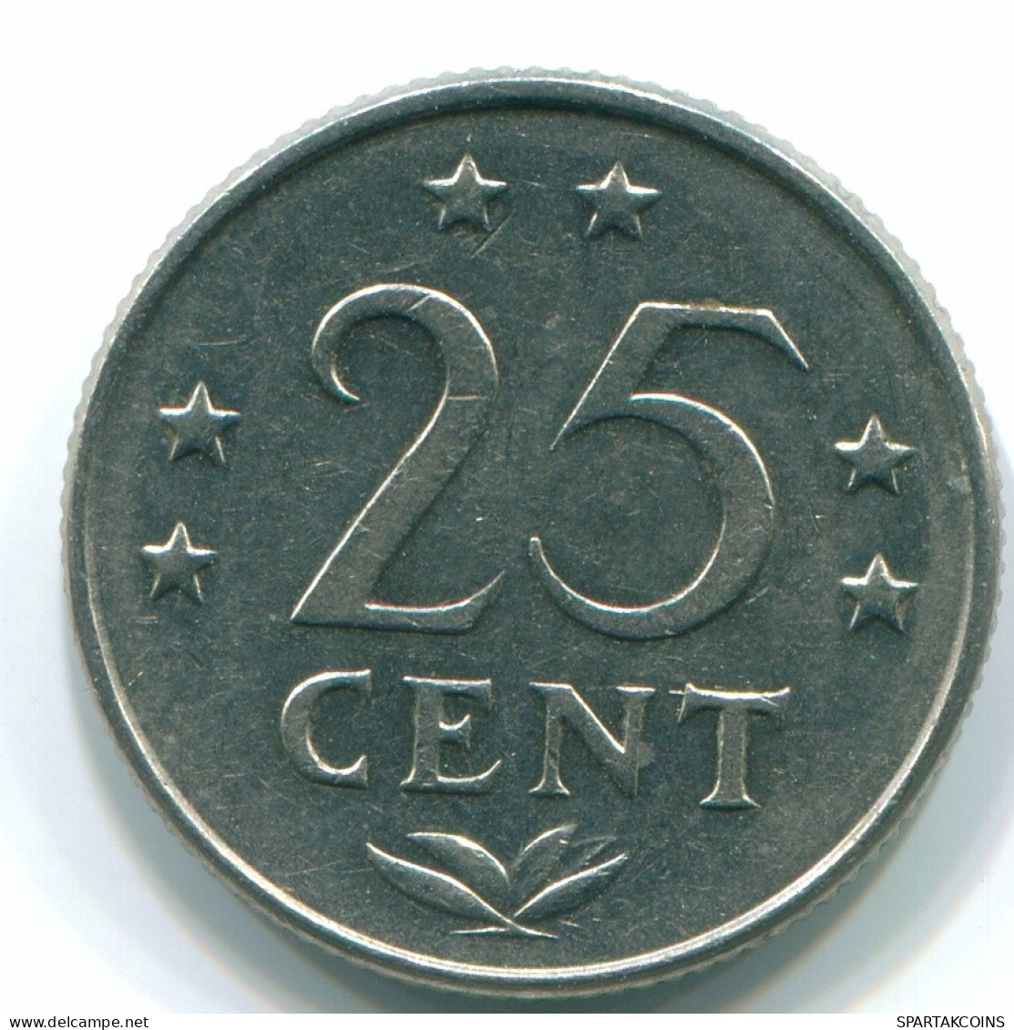 25 CENTS 1975 ANTILLAS NEERLANDESAS Nickel Colonial Moneda #S11611.E.A - Nederlandse Antillen