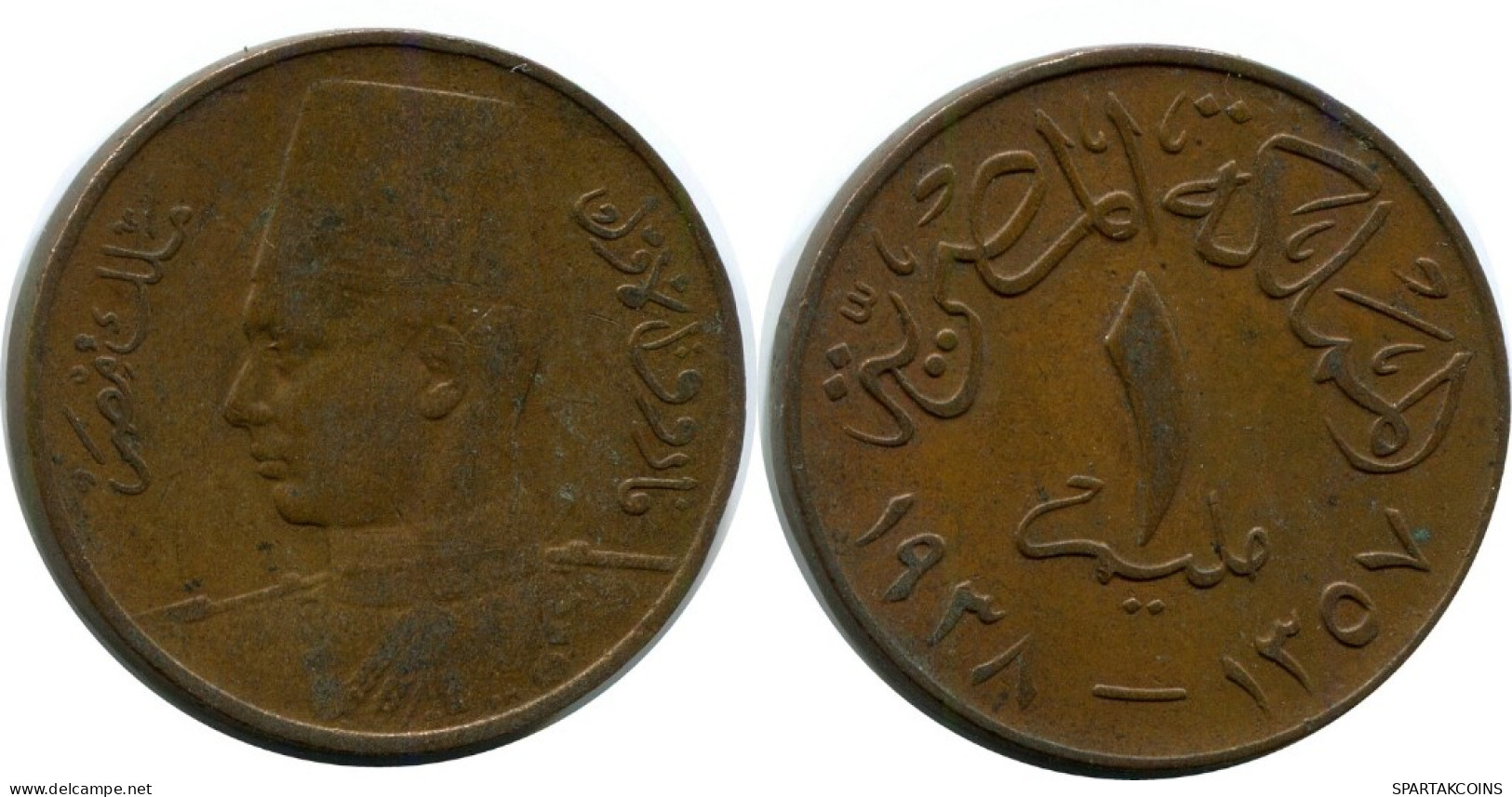 1 MILLIEME 1938 EGIPTO EGYPT Islámico Moneda #AK089.E.A - Egypt