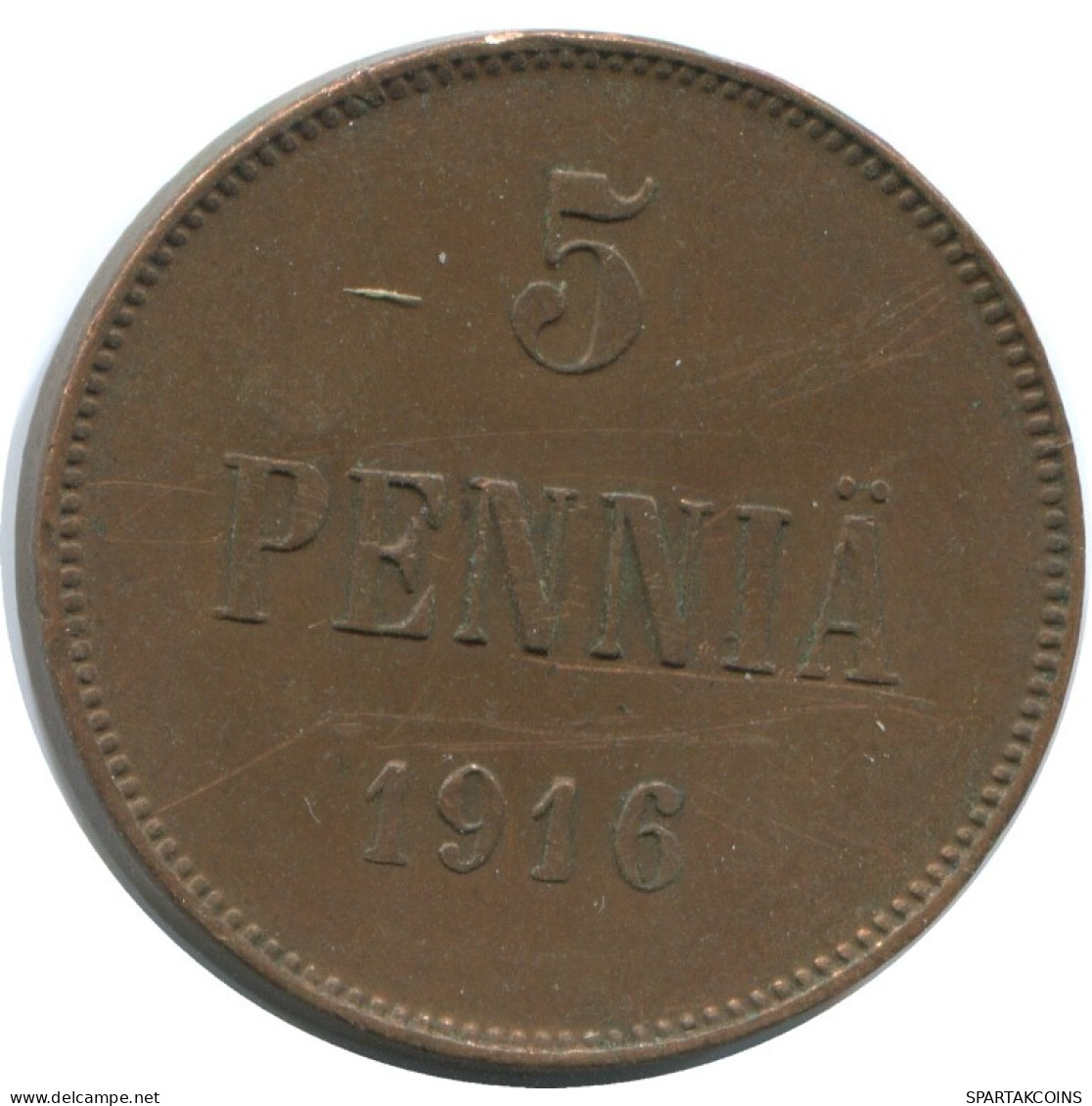 5 PENNIA 1916 FINLAND Coin RUSSIA EMPIRE #AB165.5.U.A - Finnland