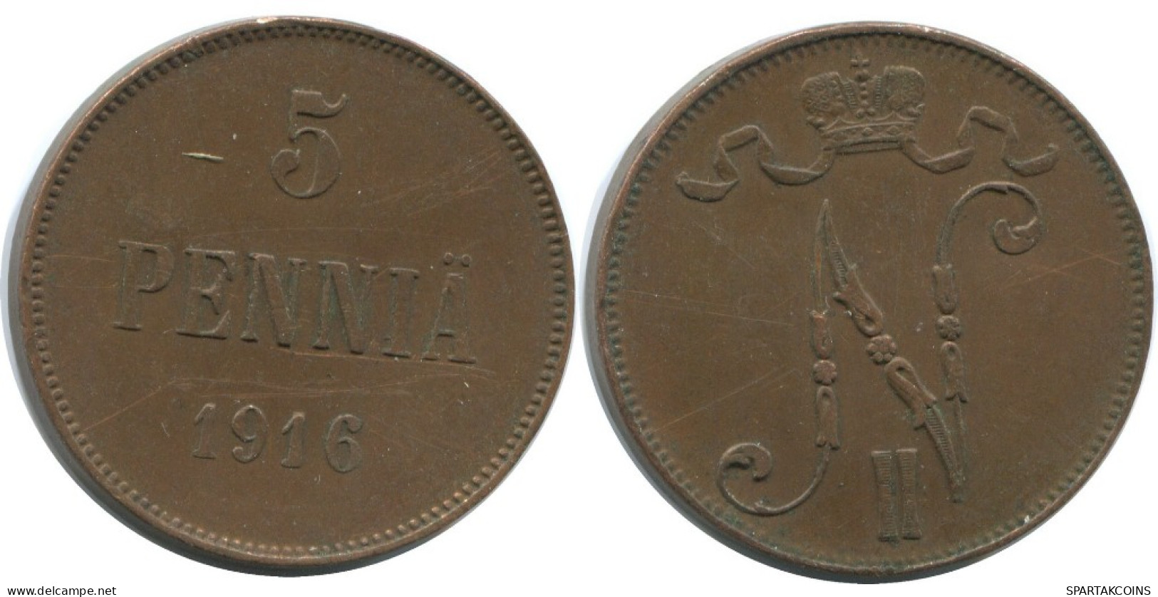 5 PENNIA 1916 FINLAND Coin RUSSIA EMPIRE #AB165.5.U.A - Finland