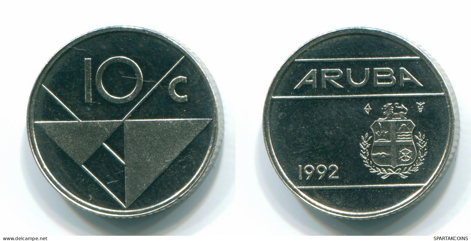 10 CENTS 1992 ARUBA (NÉERLANDAIS NETHERLANDS) Nickel Colonial Pièce #S13632.F.A - Aruba