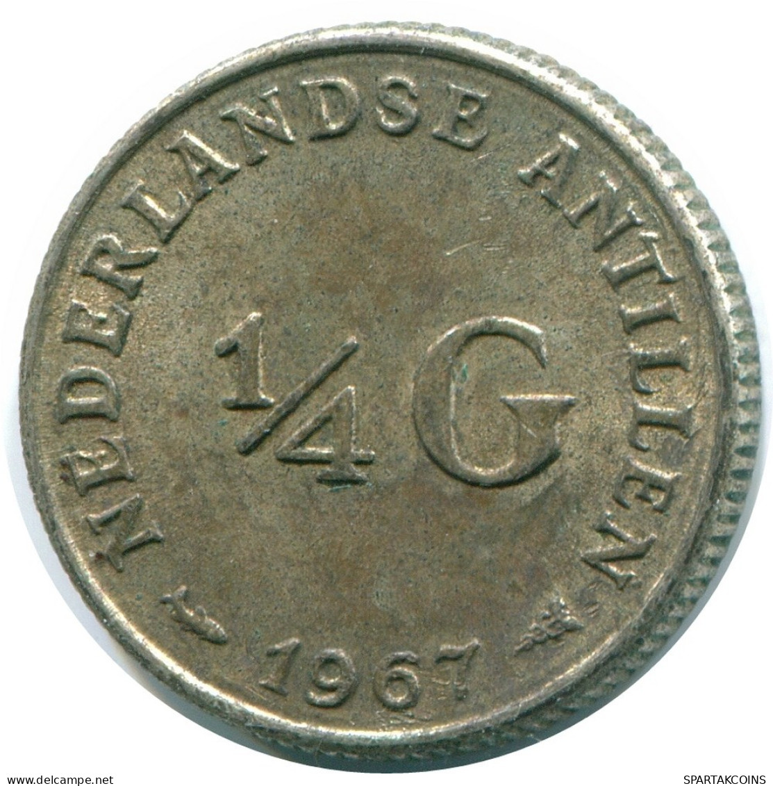 1/4 GULDEN 1967 NIEDERLÄNDISCHE ANTILLEN SILBER Koloniale Münze #NL11513.4.D.A - Netherlands Antilles