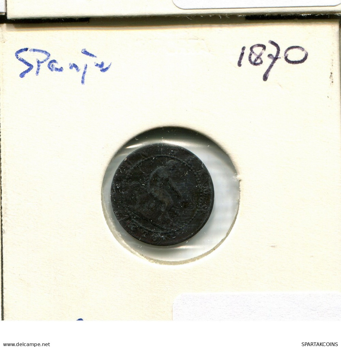 1 CENTIMO 1879 SPANIEN SPAIN Münze #AV114.D.A - Andere & Zonder Classificatie
