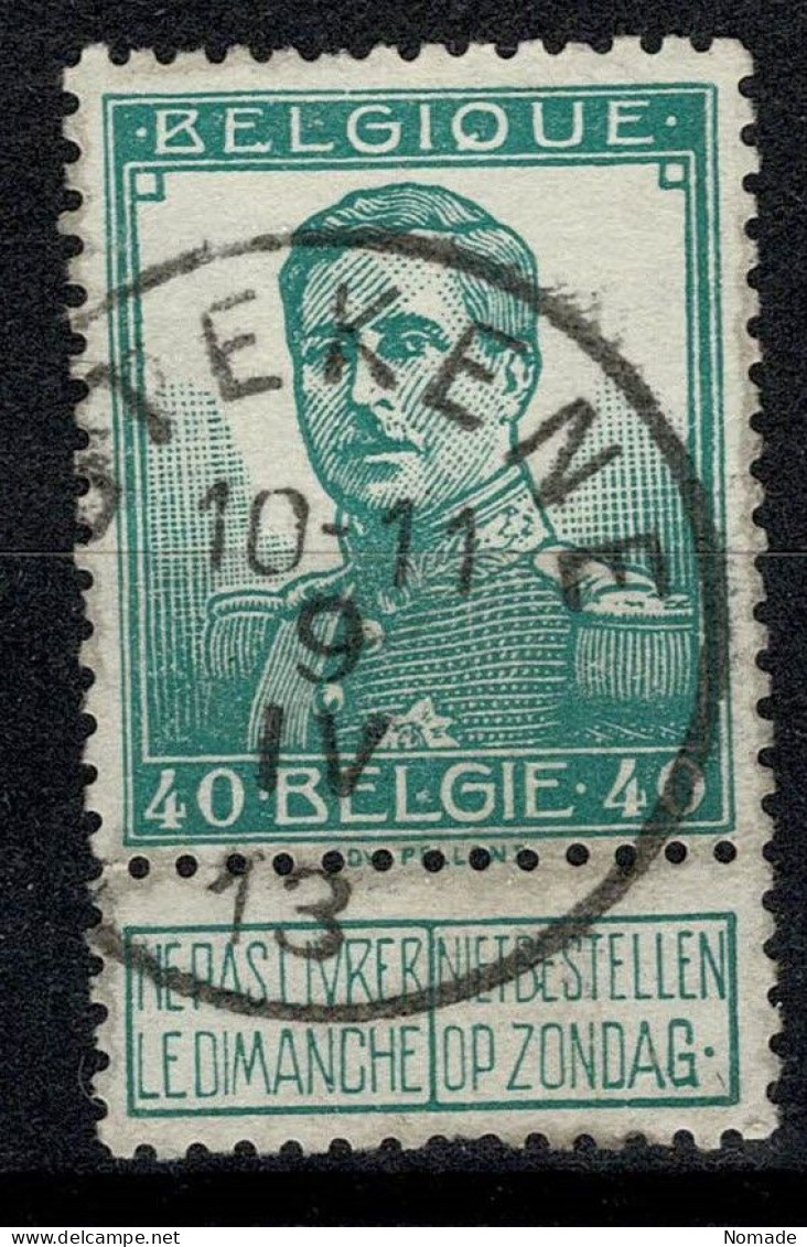Belgique COB 114 Belle Oblitération STEKENE (centrale - Concours) - 1912 Pellens