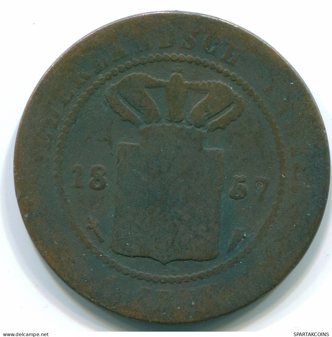 1 CENT 1857 INDIAS ORIENTALES DE LOS PAÍSES BAJOS INDONESIA Copper #S10035.E.A - Niederländisch-Indien