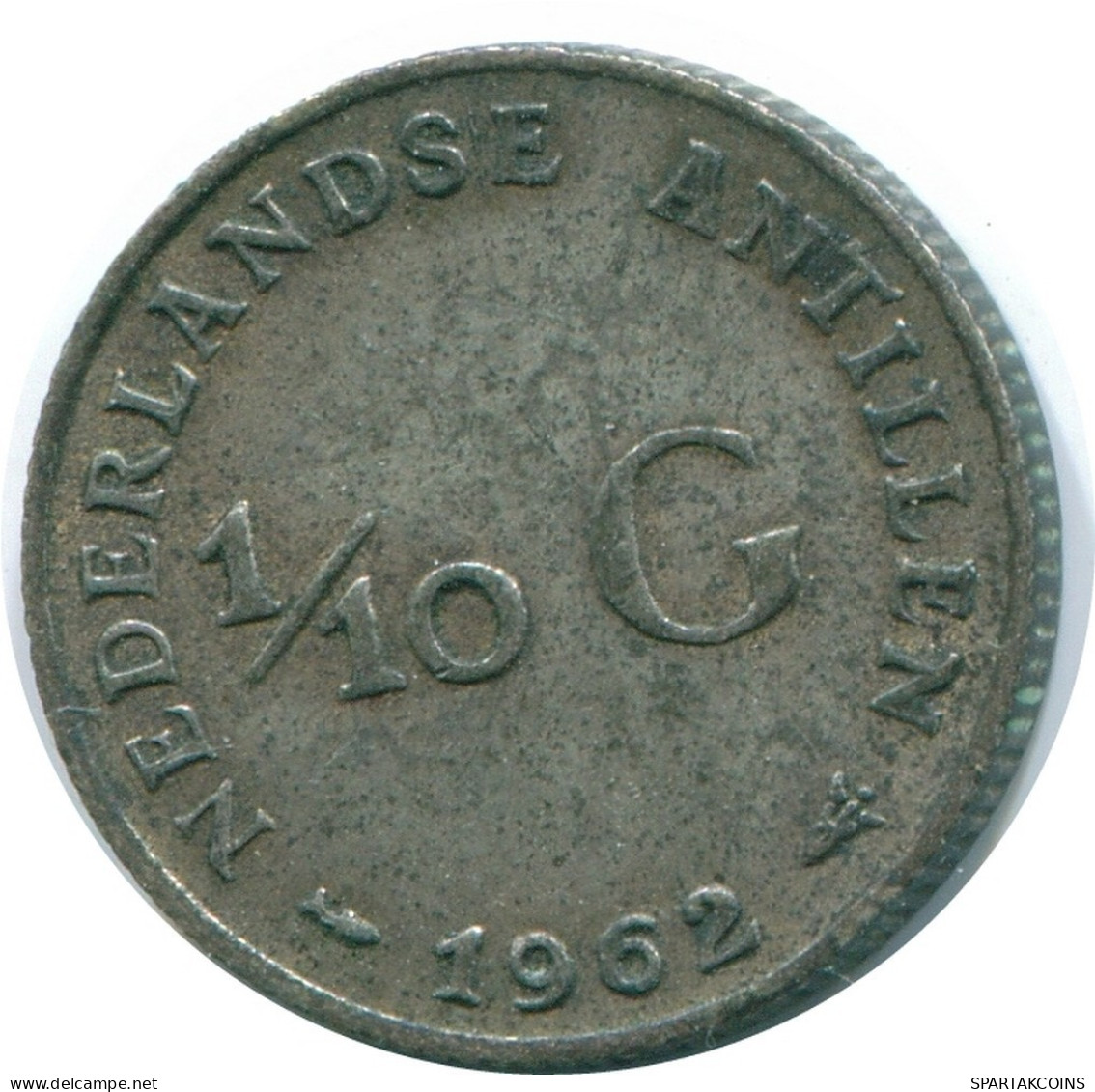 1/10 GULDEN 1962 NIEDERLÄNDISCHE ANTILLEN SILBER Koloniale Münze #NL12428.3.D.A - Nederlandse Antillen