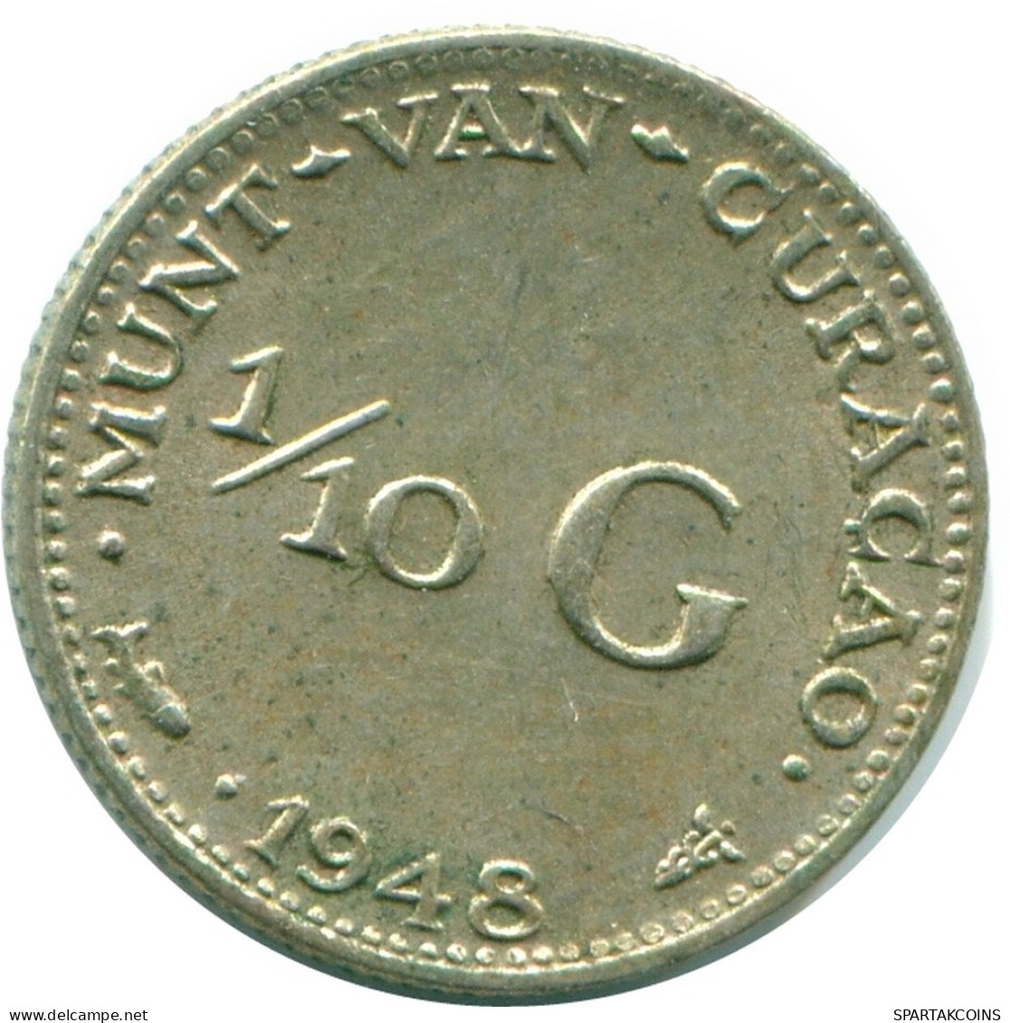 1/10 GULDEN 1948 CURACAO NIEDERLANDE SILBER Koloniale Münze #NL11936.3.D.A - Curacao