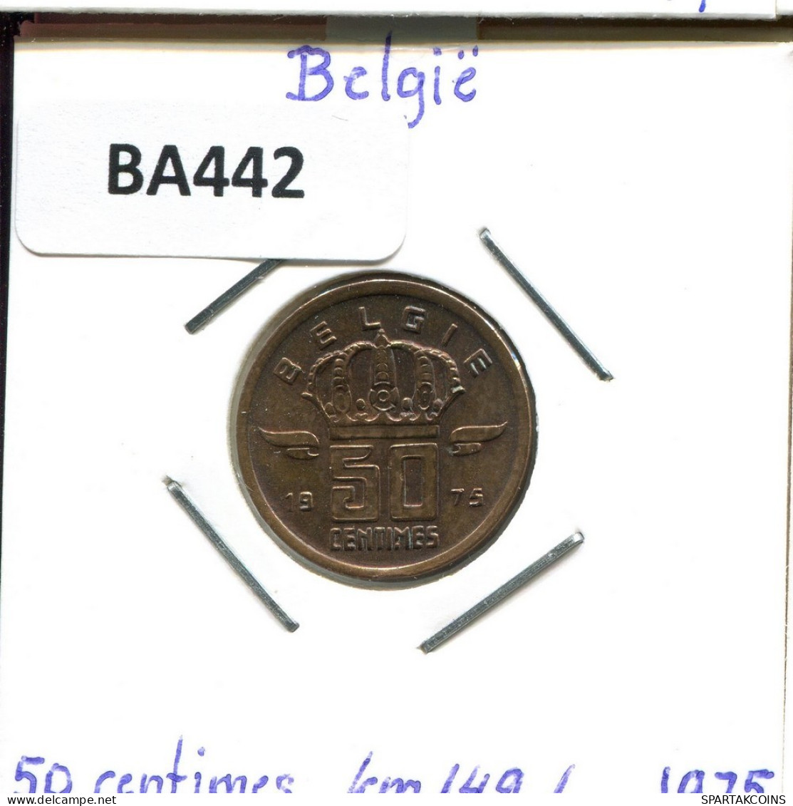 50 CENTIMES 1975 DUTCH Text BELGIUM Coin #BA442.U.A - 50 Cents