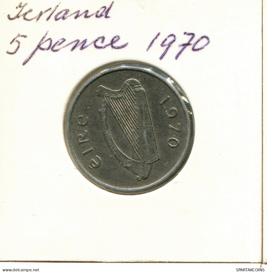 5 PENCE 1970 IRLANDE IRELAND Pièce #AY680.F.A - Irlande