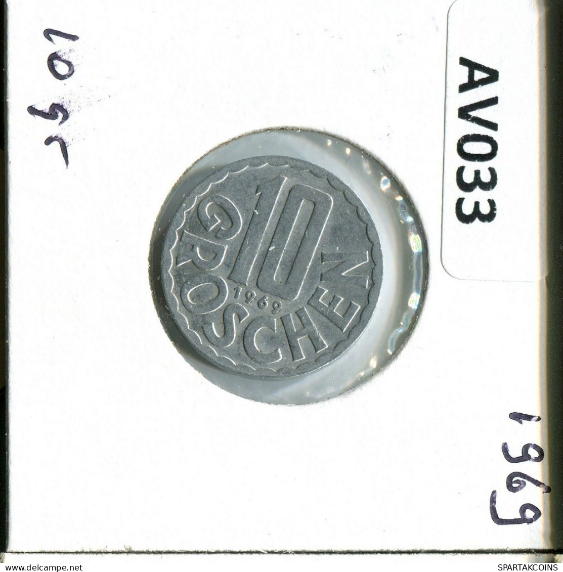 10 GROSCHEN 1969 AUSTRIA Moneda #AV033.E.A - Oostenrijk