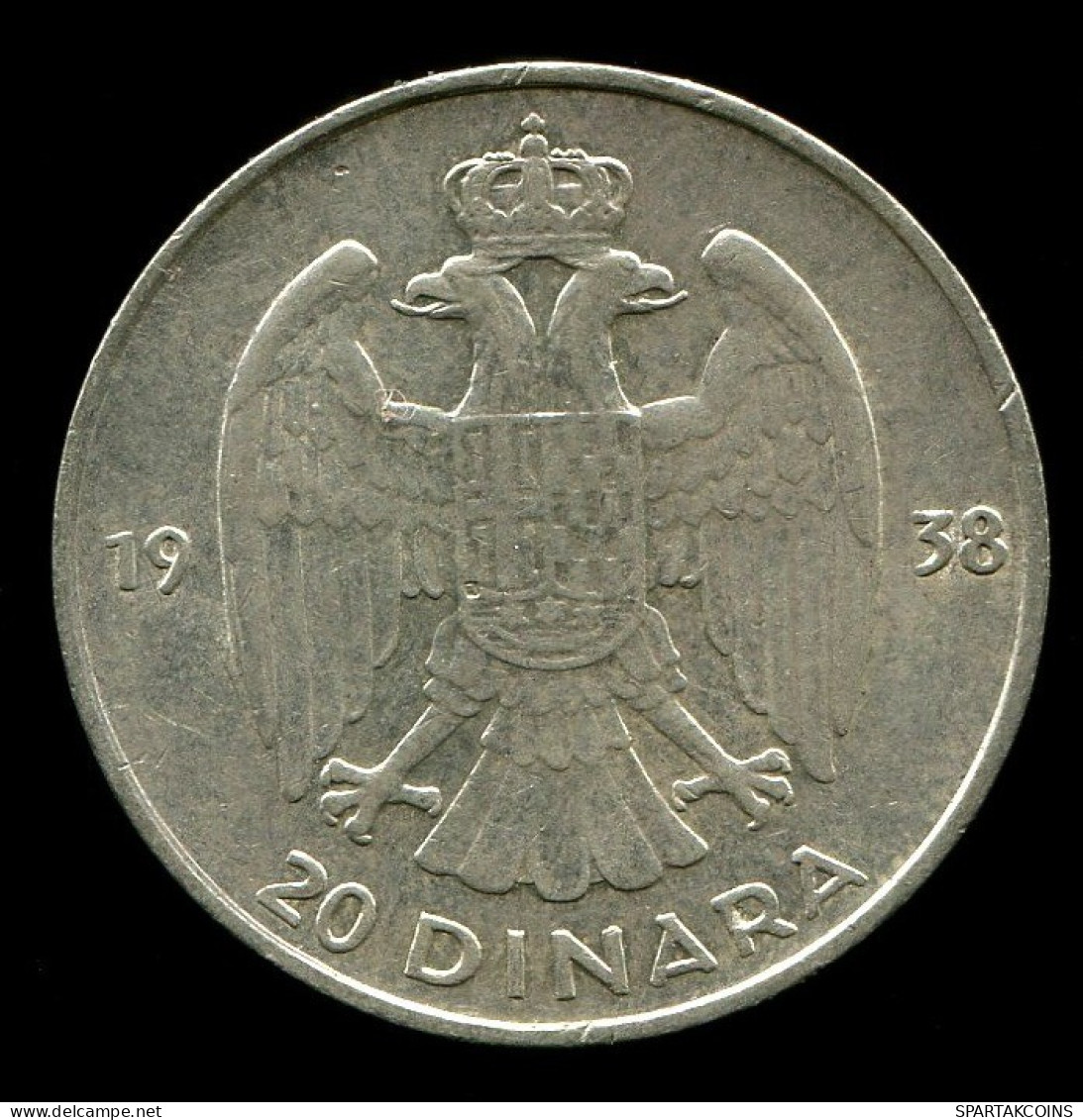 20 DINARA 1938 YOUGOSLAVIE YUGOSLAVIA ARGENT Pièce #W10406.40.F.A - Yougoslavie
