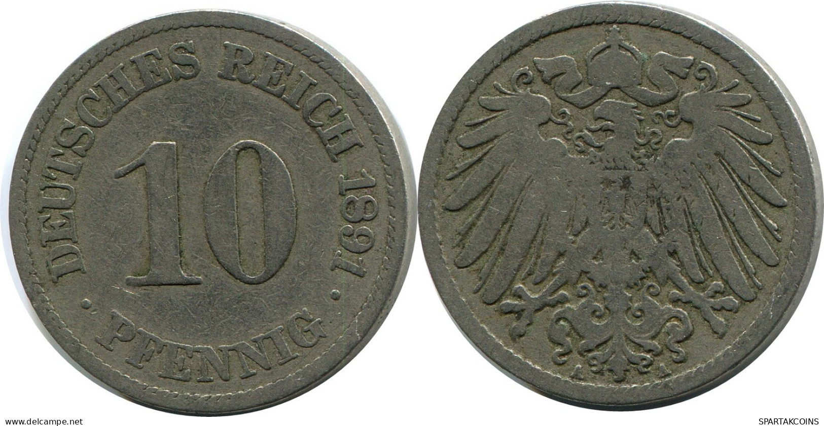 10 PFENNIG 1891 A ALEMANIA Moneda GERMANY #DB315.E.A - 10 Pfennig