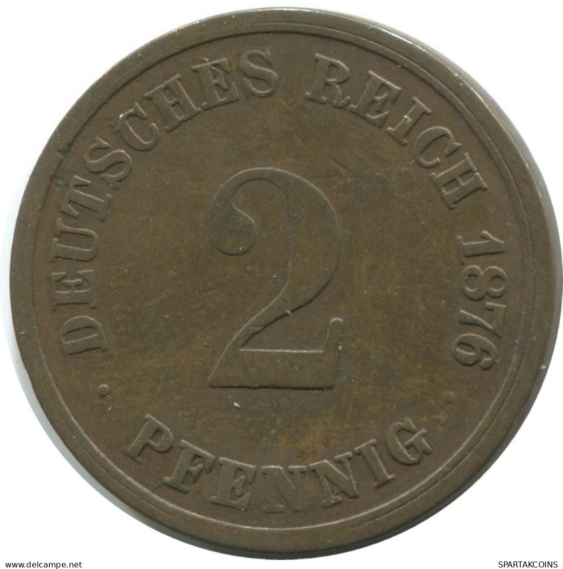 2 PFENNIG 1876 D ALEMANIA Moneda GERMANY #AE567.E.A - 2 Pfennig