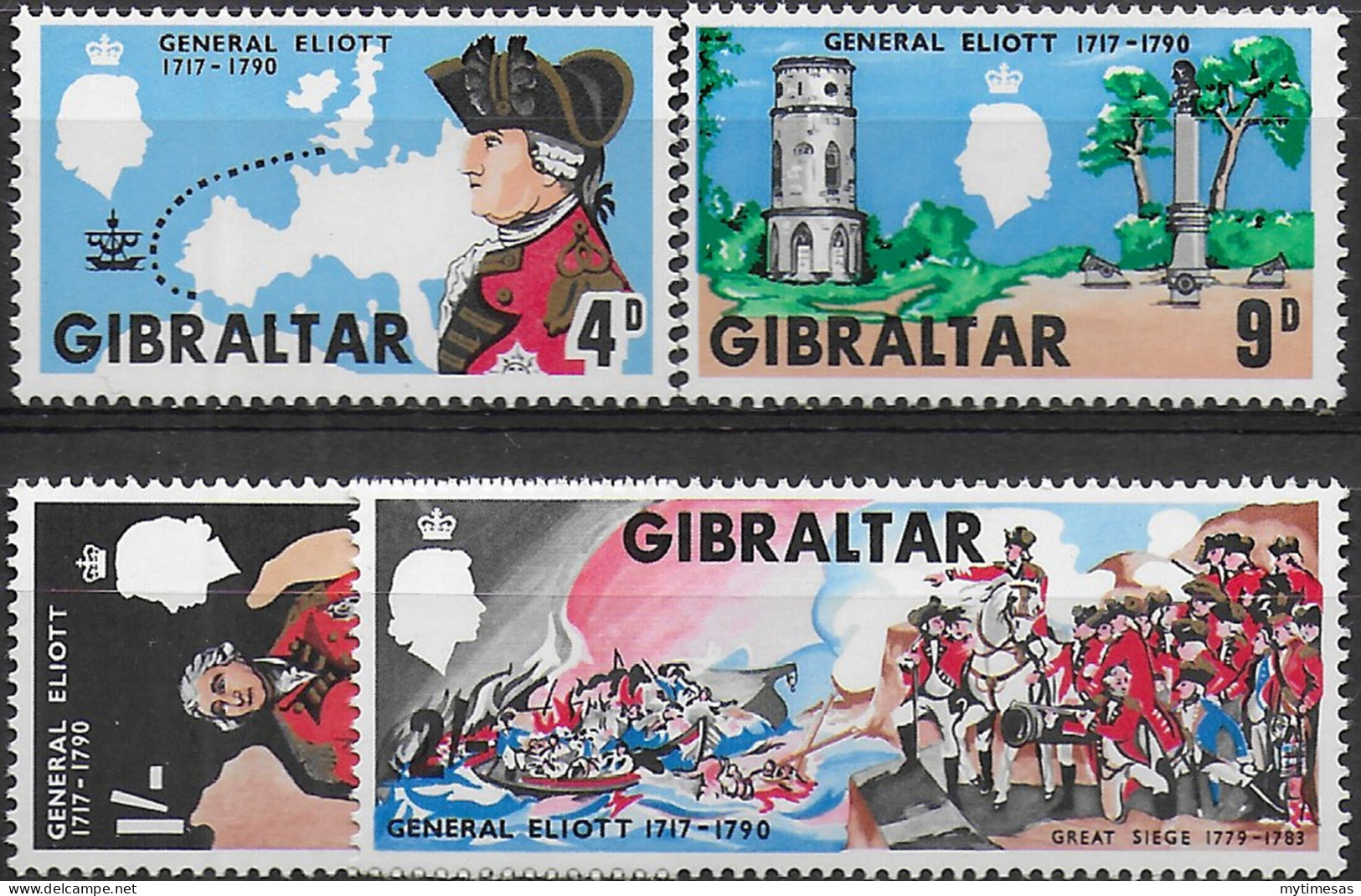 1967 Gibilterra General Elliot 4v. MNH SG. N. 219/22 - Sonstige & Ohne Zuordnung
