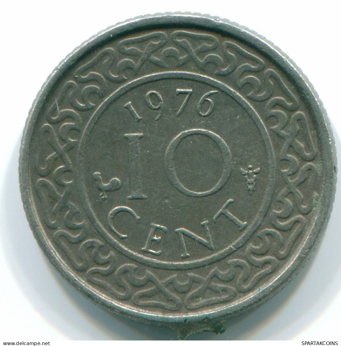 10 CENTS 1976 SURINAM SURINAME Nickel Münze #S13289.D.A - Suriname 1975 - ...