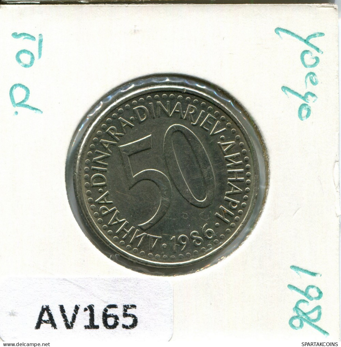 50 DINARA 1986 YUGOSLAVIA Moneda #AV165.E.A - Jugoslawien