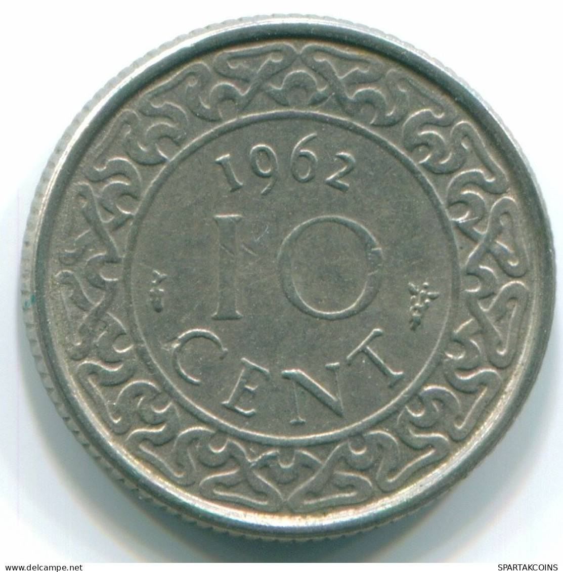10 CENTS 1962 SURINAME NEERLANDÉS NETHERLANDS Nickel Colonial Moneda #S13223.E.A - Suriname 1975 - ...
