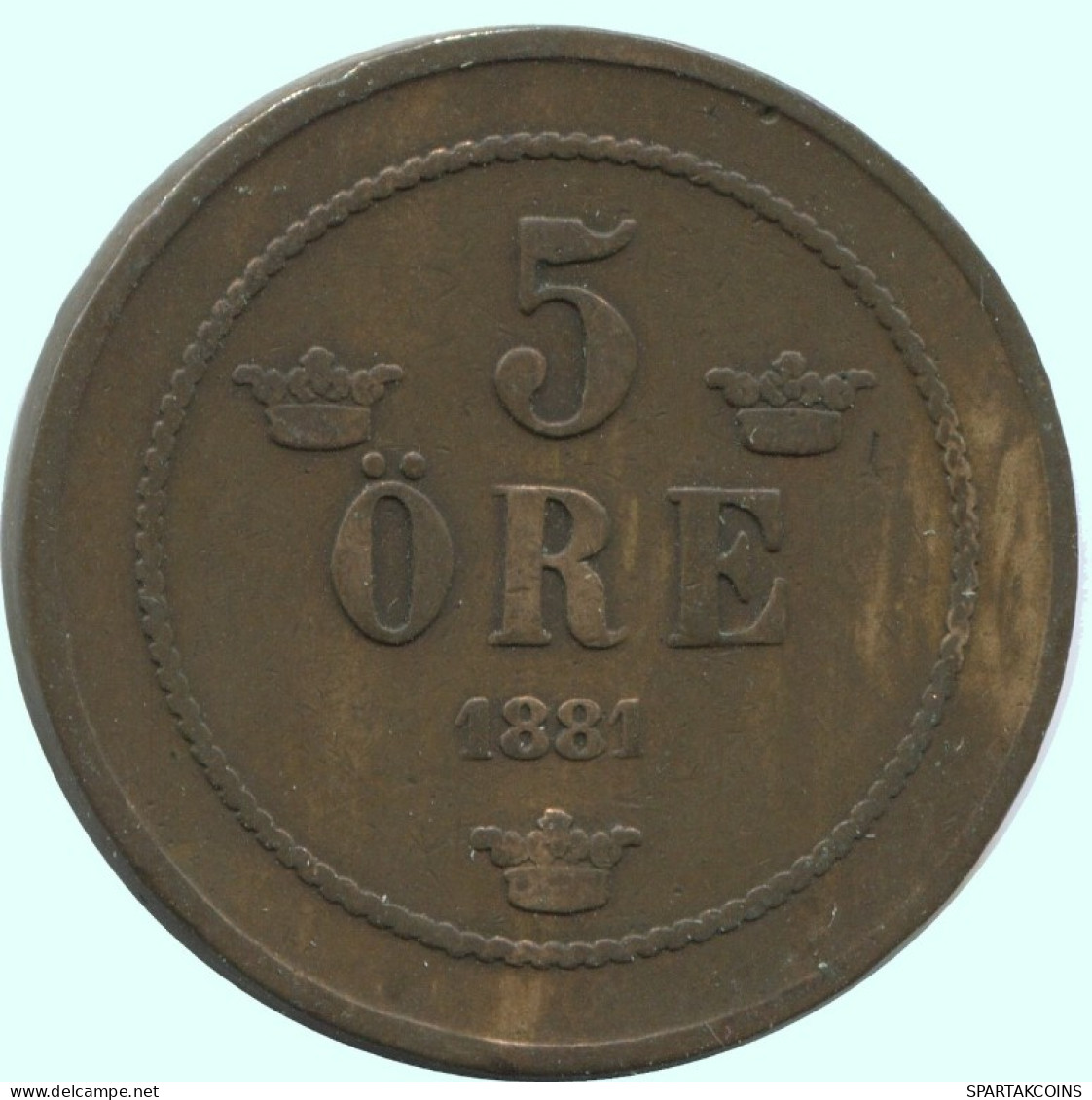 5 ORE 1881 SUECIA SWEDEN Moneda #AC599.2.E.A - Suède