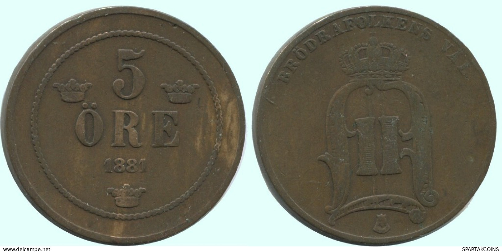 5 ORE 1881 SUECIA SWEDEN Moneda #AC599.2.E.A - Suecia