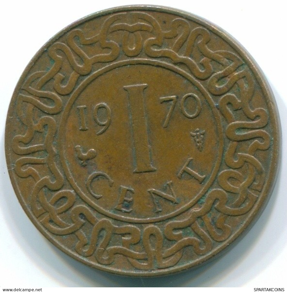 1 CENT 1970 SURINAM NIEDERLANDE Bronze Cock Koloniale Münze #S10985.D.A - Surinam 1975 - ...