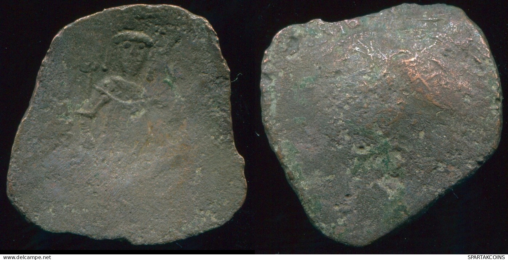 BYZANTINE IMPERIO Aspron Trache Auténtico Antiguo Moneda 2.23g/22.23mm #BYZ1044.5.E.A - Byzantines