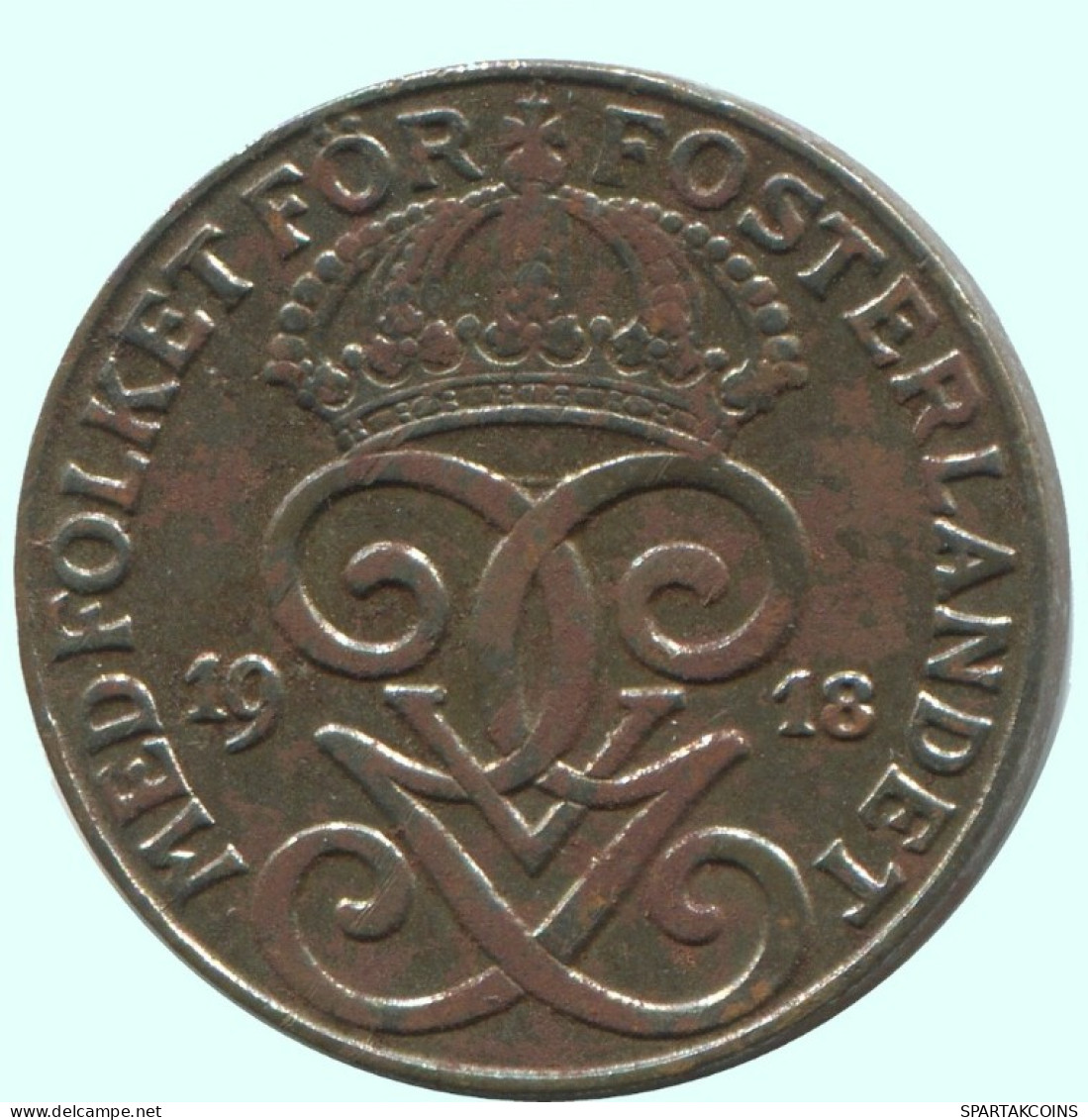 2 ORE 1918 SWEDEN Coin #AC800.2.U.A - Zweden