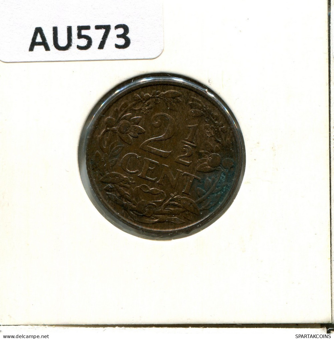 2 1/2 CENT 1941 NETHERLANDS Coin #AU573.U.A - 2.5 Centavos