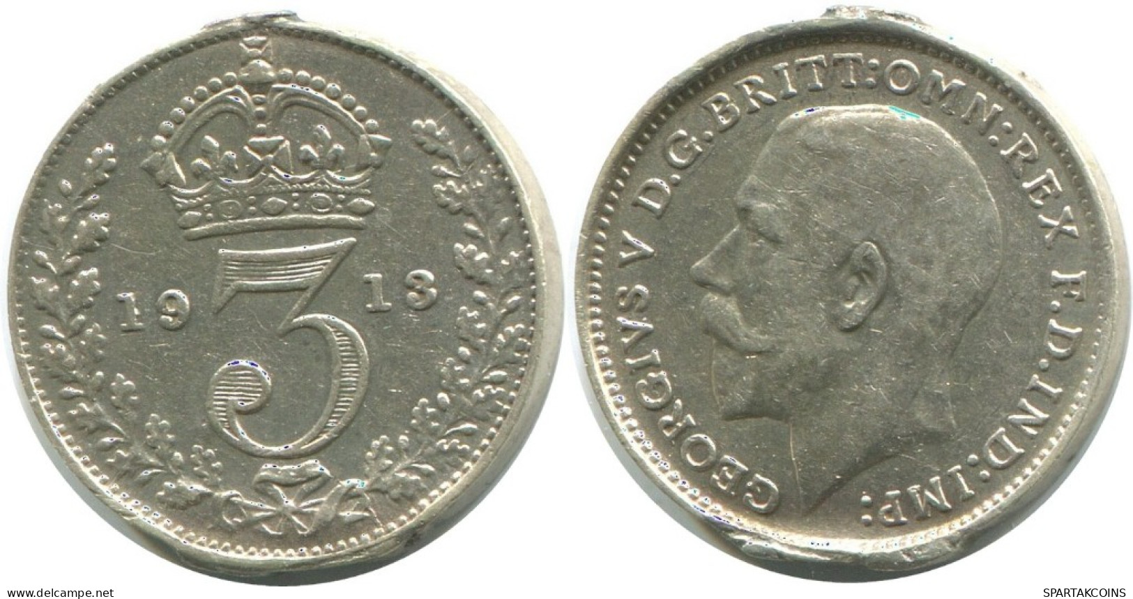 THREEPENCE 1913 UK GROßBRITANNIEN GREAT BRITAIN SILBER Münze #AG905.1.D.A - F. 3 Pence