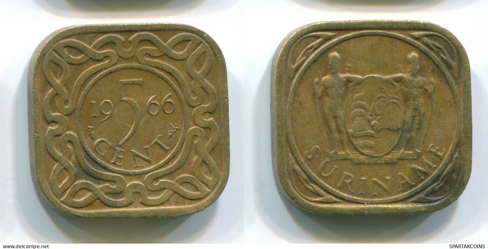 5 CENTS 1966 SURINAM NIEDERLANDE Nickel-Brass Koloniale Münze #S12815.D.A - Surinam 1975 - ...