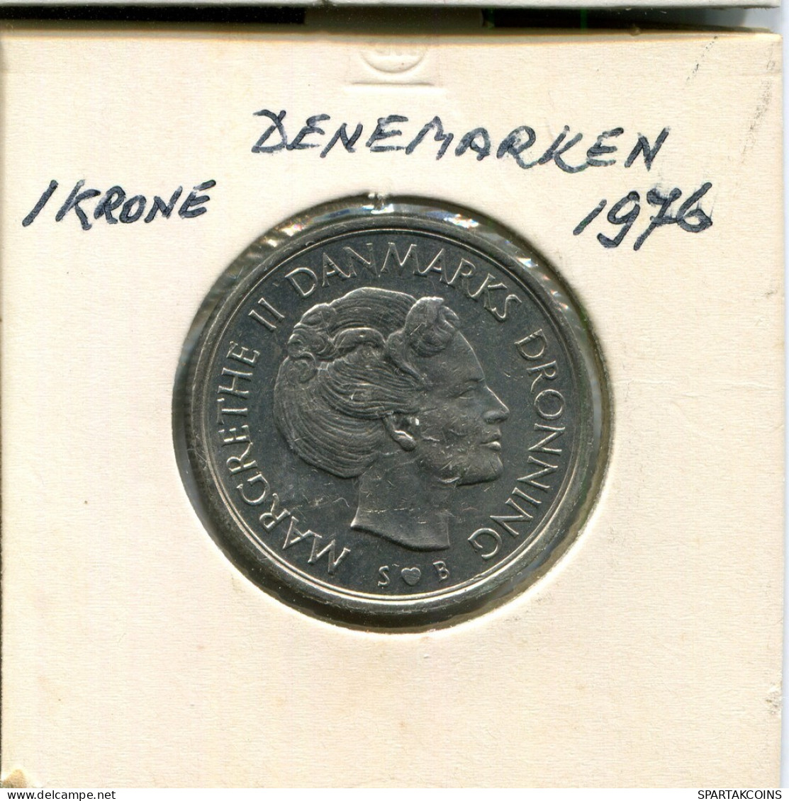 1 KRONE 1976 DANEMARK DENMARK Münze #AR322.D.A - Denmark