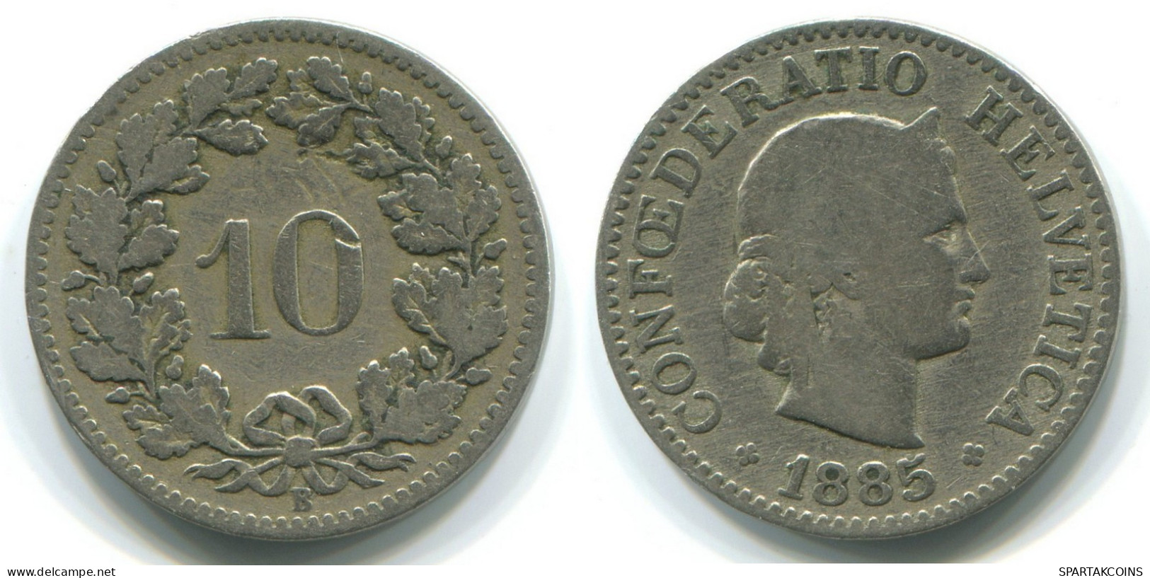 10 RAPPEN 1885 SCHWEIZ SWITZERLAND Münze #WW1129.D.A - Sonstige & Ohne Zuordnung