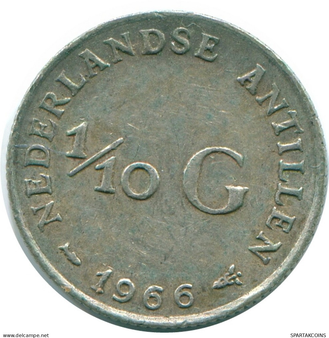 1/10 GULDEN 1966 NIEDERLÄNDISCHE ANTILLEN SILBER Koloniale Münze #NL12810.3.D.A - Netherlands Antilles