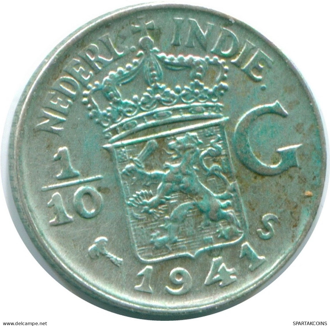 1/10 GULDEN 1941 S INDES ORIENTALES NÉERLANDAISES ARGENT Colonial Pièce #NL13802.3.F.A - Niederländisch-Indien
